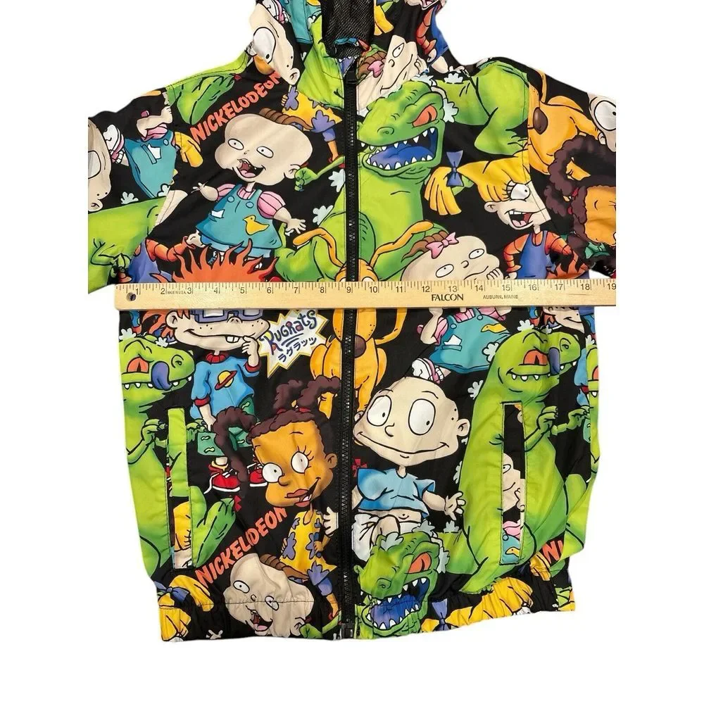Nickelodeon Medium Rugrats‎ Reptar Windbreaker Hood Jacket Kids Size 14/16